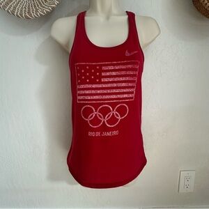 Vintage Red Nike Rio de Janeiro Olympics Racerback Tank Top. Size XS